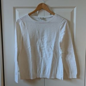 Talbots White Dot Sweater